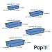 6 Large Clear Food Storage Containers Set, Microwave and Freezer Safe, Stackit by Popit!