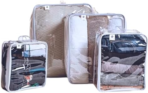 Kit 4 Organizador Multiuso Bagagem Viagem Transparente C/Alça P, ...