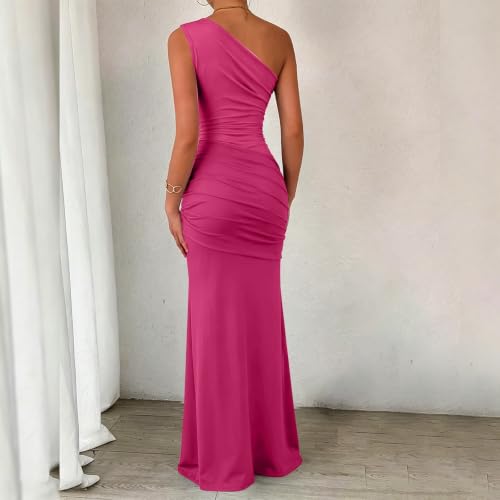 Robe de soirée longue asymétrique et chic pour invité de mariage