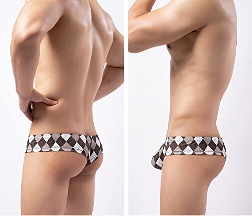 Faringo Men's Underwear Bikini Thong Low Rise Fashion Comfortable Briefs Brown #TOP2