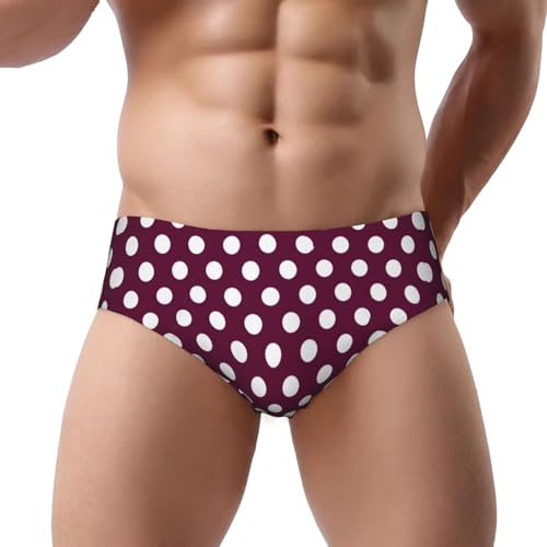 Mens Underwear Briefs - Purple Pink Polka Dot Print A Breathable Soft Men'S Underwear Stretch Fit Bikini Underwear