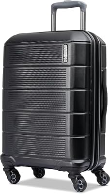 American Tourister Stratum 2.0 Expandable Hardside Luggage with Spinner Wheels, Jet Black, Carry-on