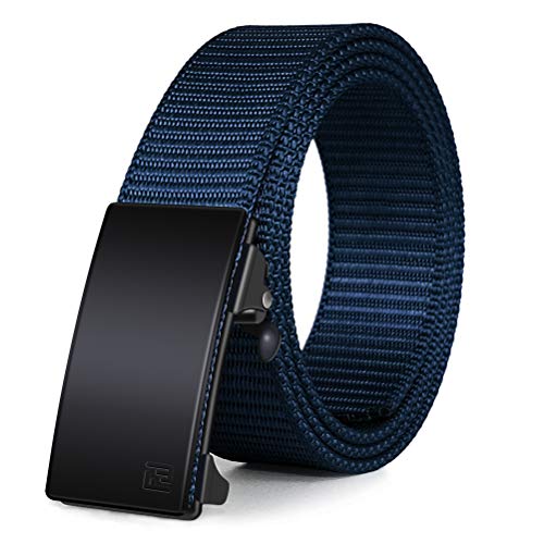 Fairwin Men's Ratchet Web Belt with Sliding Buckle and Adjustable Fit