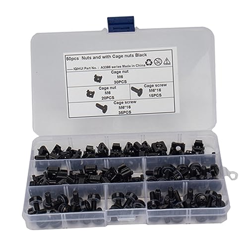JECOMPRIS 1set Viti e Dadi Gabbia Per Montaggio Rack Di Viti e Dadi Carbonio Placcato Resistente Alla Corrosione Per Armadi Server e Chassis