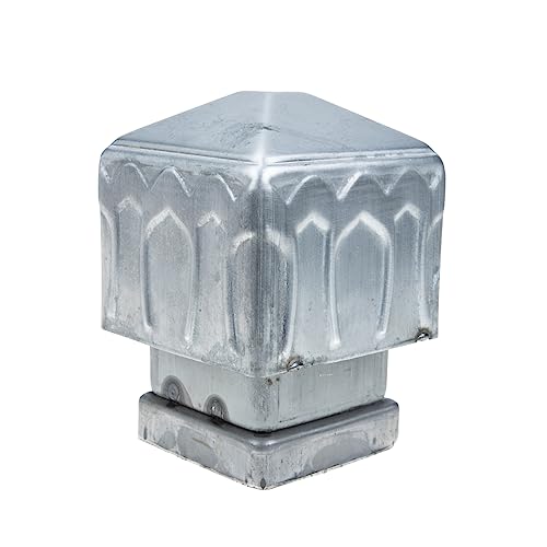 POPETPOP Iron Fence Post Covers Decorative Square Post Caps No Tools Required Weather Resistant Easy Installation