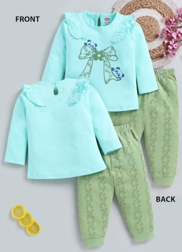 Image of LuvLap Baby Girls Regular Fit 100% Cotton Half Sleeves Girls Top CoSet Pack of 2