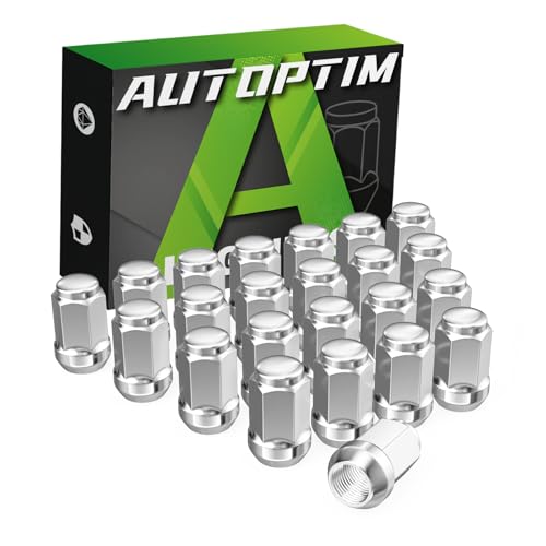 Image of AUTOPTIM 23PCS 1 /2-20 Lug Nuts - Replacement for 1987-2018 Wrangler JK, 2002-2012 Liberty, 1993-2010 Grand Cherokee Aftermarket Wheel 1.38'' Length 3 /4 inch 19mm Hex Chrome Closed End Solid Lug Nuts