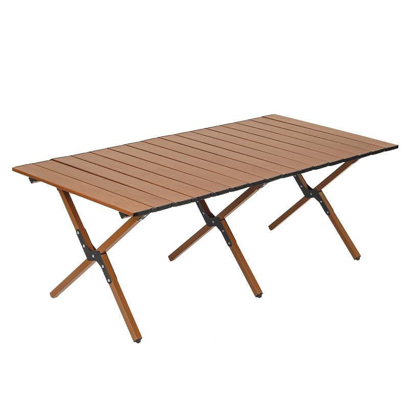 Mesa de camping plegable, diseño enrollable portátil de aluminio, ajustable para 4-6 personas, ideal para picnics al aire libre y barbacoas
