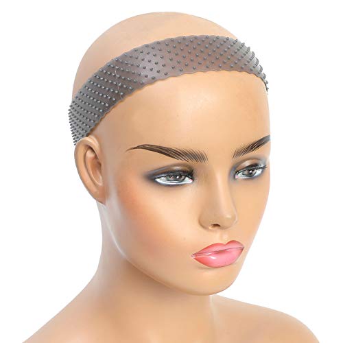Silicone Wig Grip Headband Transparent Wig Fix Non Slip Unisex Soft Drop-shaped Wigs Hair Band Elastic Wig Head Band to Secure Wigs(Gray)