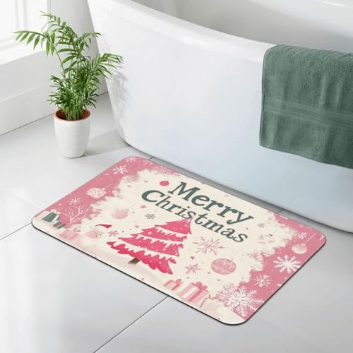 Paillasson Intérieur Rose en Silicone 40x60cm Silhouette Sapin