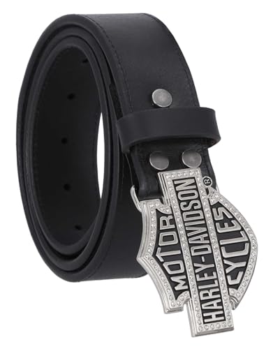 Harley-Davidson Women's Bar & Shield Logo Rhinestone Buckle Belt, Black2