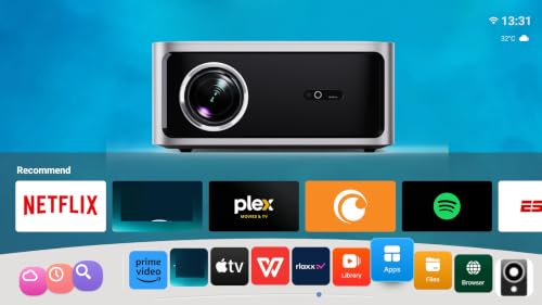 Image of Certified Net - Flix TOPTRO Power Pro Max Projector Dolby Atmos, 24000 Lumens, Fully Sealed, Voice Remote Fully Automatic1080p Native Projector 4k Ultra HD, Dual HDMI-ARC, Primevideo,YouTube, Hot*