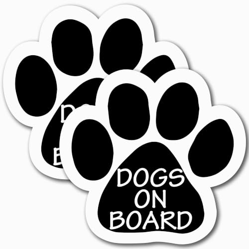 Image of Dogs on Board Bold Pawprint Car Magnet 5 Inch 2 Pack, Dog Lover Gift