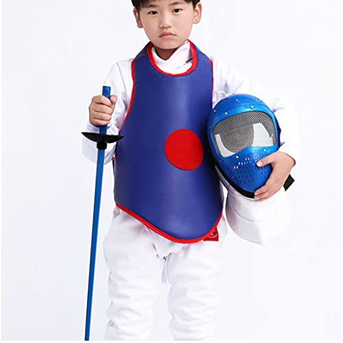 Fencing Helmet Child Fencing Foil Mask Wear-Resistant Children's Training Fencing Plastic Protective Gear, Breathable Design, Red, Blue #TOP2