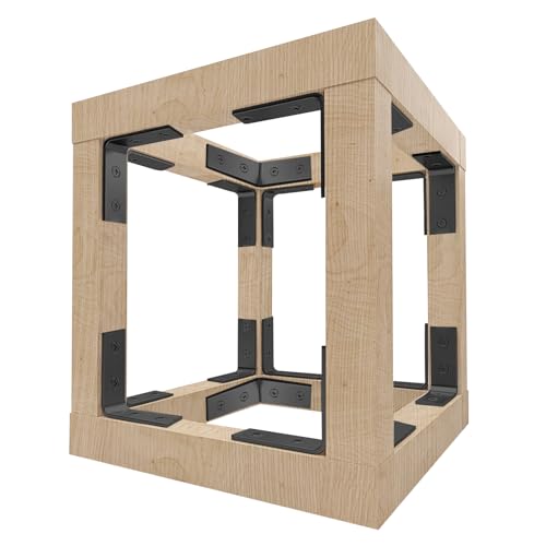 HOME MASTER HARDWARE L Bracket Corner Brace Sets, 1-1/2 " Right Angle Bracket, Metal L Brackets for Shelves Wood Furniture Frame with Screws 20 Pack,Black
