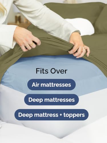 Image of Extra Deep Pocket Split King Sheet Set - Breathable & Cooling - Sage Green