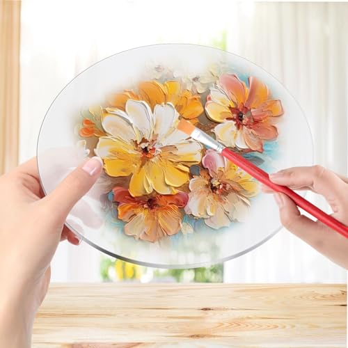 Image of CertBuy 4 Pieces 1 /4 inch Round Plexiglass Sheet 12 Inch Diameter Clear Acrylic Circle Round Cake Disk Round Acrylic Backdrop for Glass DIY Project Picture Frame Paintings Art Craft
