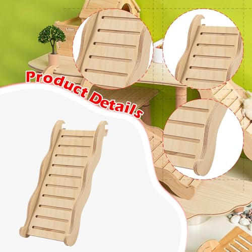 Baoblaze Escada de madeira para hamster, ponte para hamster anão, rampa para gaiola de, escada e pon