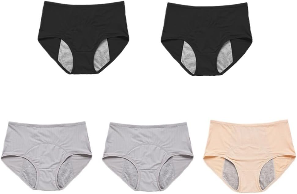 Leakproof Panties for Over 60#s with Incontinence-5 Pack Leakproof Ladies Underwear