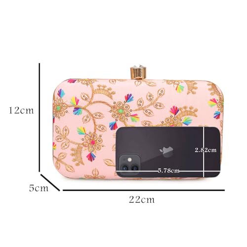 Image of LONGING TO BUY Hand Crafted Designer Box Clutch - Zari Embroidery For Women
