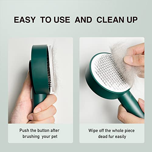 Awpland Pet Character Brush, Green Pet Brush For Shedding And Deshedding Short Haired Dogs, Cats And Rabbits, Removes Loose Hair & Tangles, Skin Friendly & Promote Circulation #TOP6