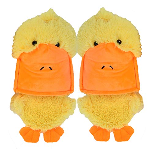 Kawaii Plush Duck Slippers Cute Novelty Warm Winter Teen Slippers Fun Adult Animal Slippers for Women Slides