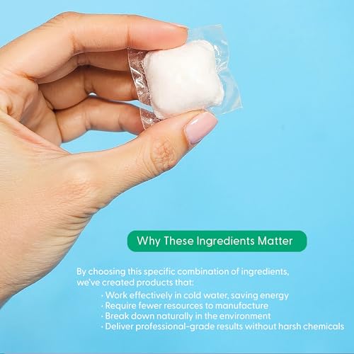 Image of Natural Dishwasher Detergent Pods| Free and Clear (Unscented) Dish Tabs, Eco-Friendly Plant Based Enzymes | Leaves Dishes Sparkling, 60 Count