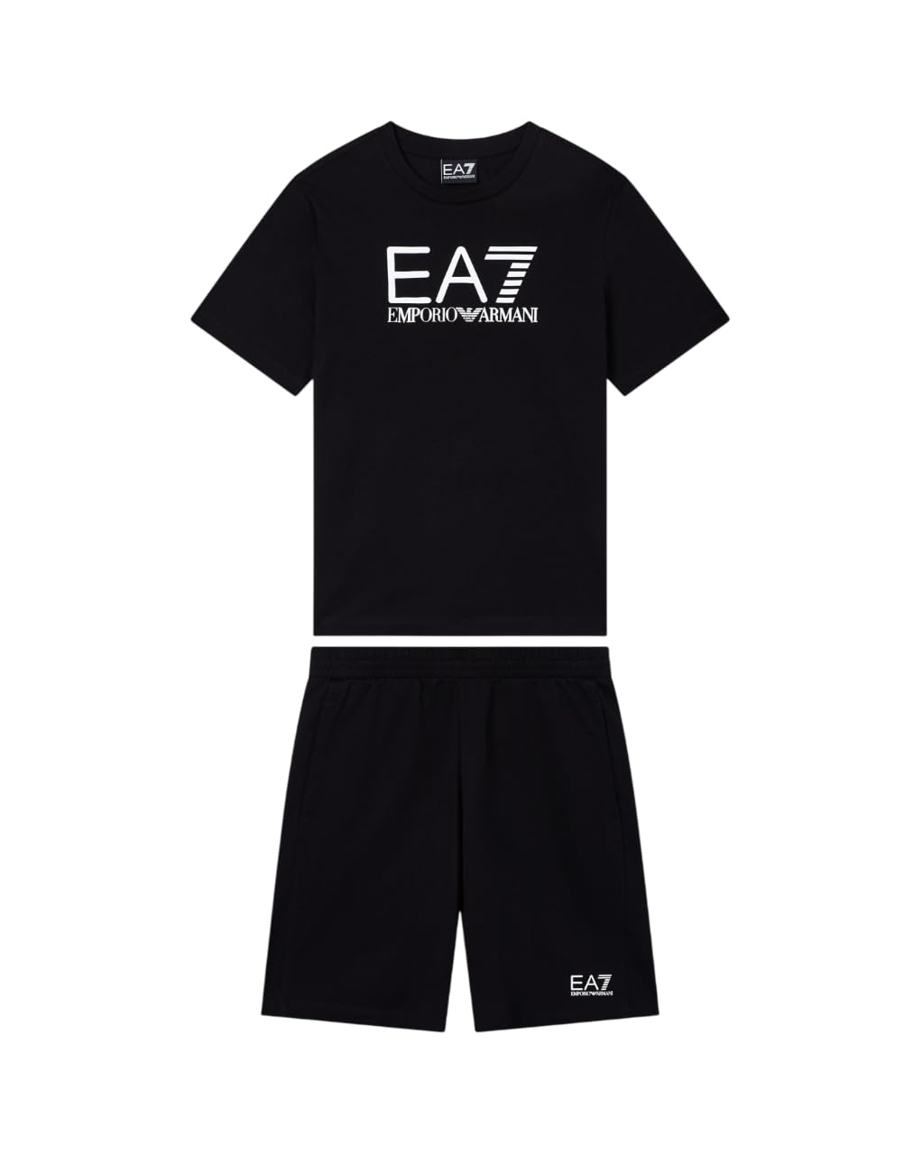 EA7 Emporio Armani Kinder-Set T-Shirt und Shorts aus Baumwolljersey Visibility Boy 7B000302AF10375 8033921005115-12A