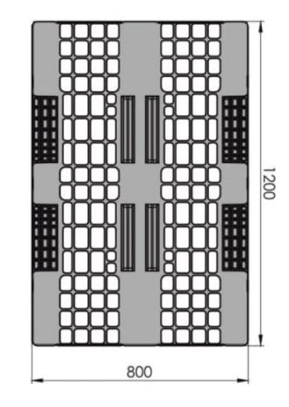 PALETA DE PLÁSTICO 120 x 80 | CALADO SOBRE RUEDAS | 1280W
