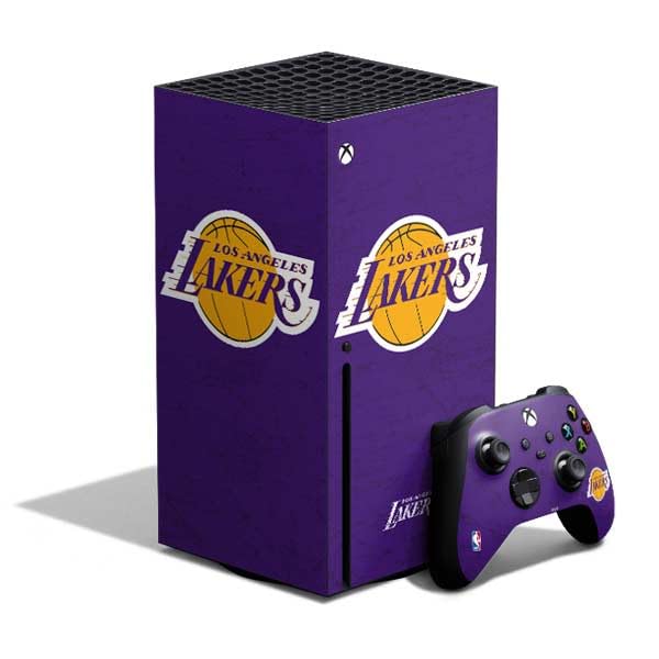 Skinit Decal Gaming Skin Compatible with Xbox Series X Bundle - Officially Licensed NBA Los Angeles Lakers Purple Primary Logo Design
