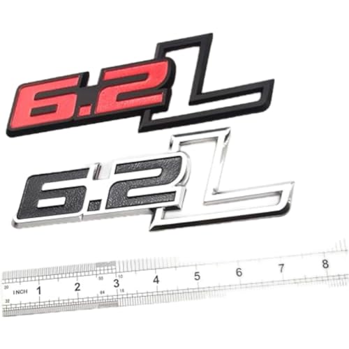Image of 2pcs 6.2L Badge Emblems Side - 3D Decals Badge Replacement for F-150 Raptor 6.2 L F150 - Chrome