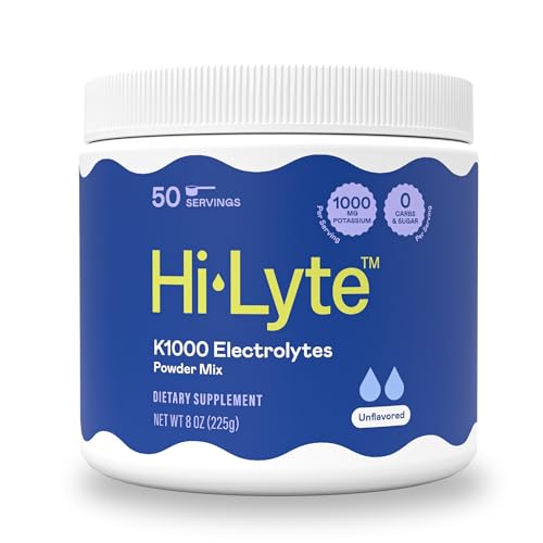 Hi-Lyte K1000 Electrolytes Powder Mix Unflavored Keto & Performance, 50 Servings