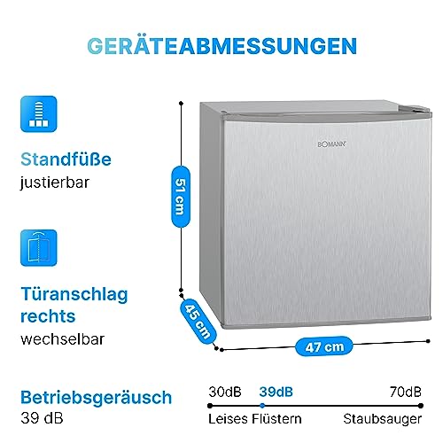 Bomann® Gefrierbox 31L Nutzinhalt | Gefrierschrank klein mit Gitterablage | wechselbarer Türanschlag & stufenlose Temperaturregelung | Mini Gefrierschrank mit 4 Sterne-Kennzeichnung | GB 341.1 inox