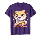 Kawaii Shiba Inu Dog Bubble Tea Anime Chibi T-Shirt