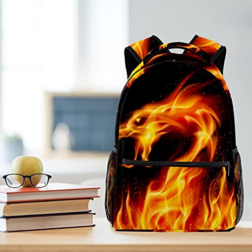 Mochila para portátil ergonómica e impermeable con compartimentos y diseño de dragón rojo 6