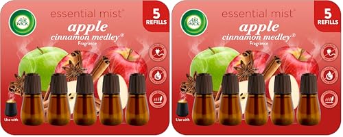 Image of Air Wick Essential Mist Refill, 5 ct, Apple Cinnamon, Essential Oils Diffuser, Air Freshener (Pack of 2)