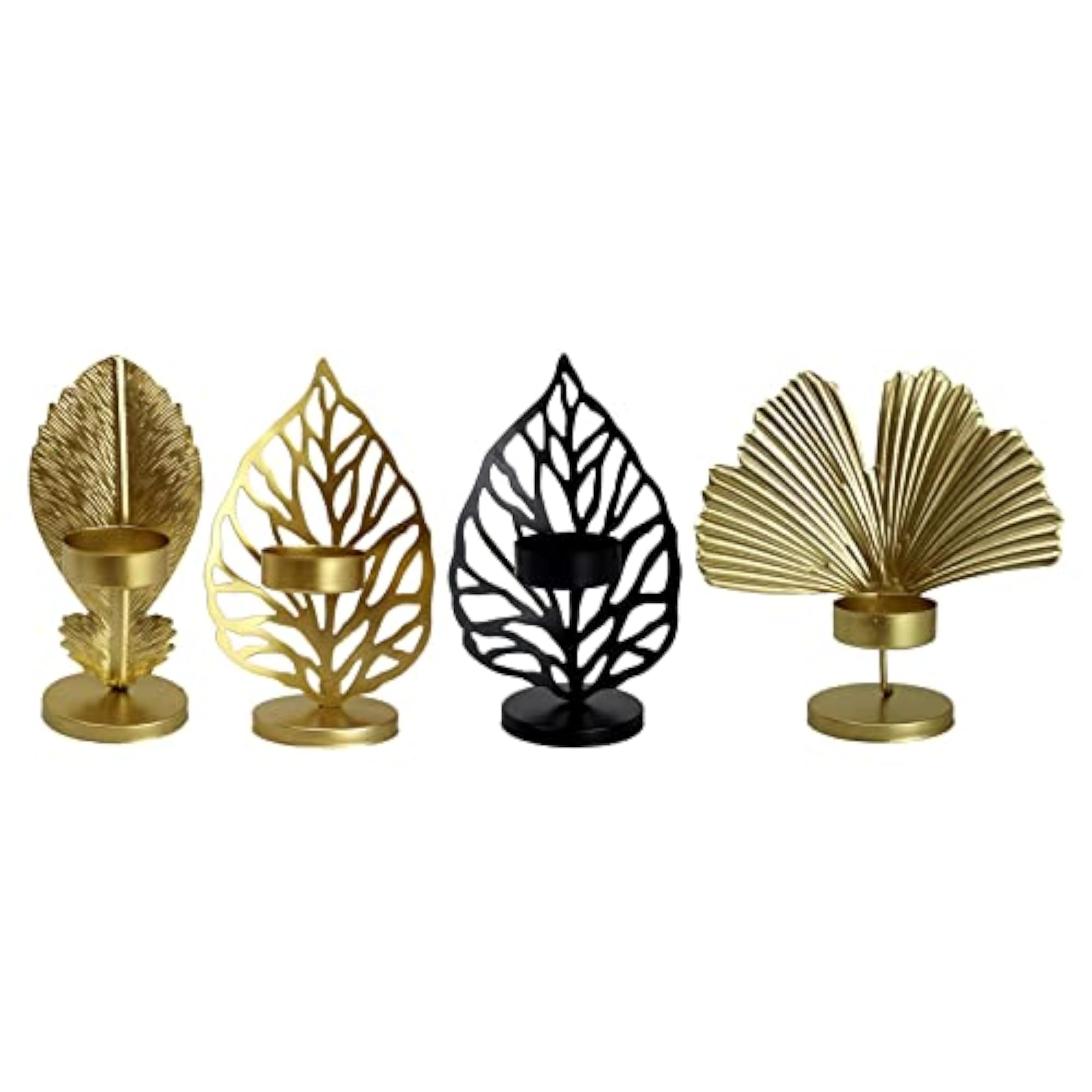 Nordic Leaf Candlestick, Wrought Iron Design