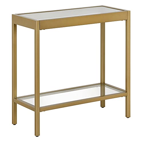 Henn&Hart 24" Wide Rectangular Rectangular Side Table in Brass, Table for Living Room, Bedroom by Henn&Hart - Image 4
