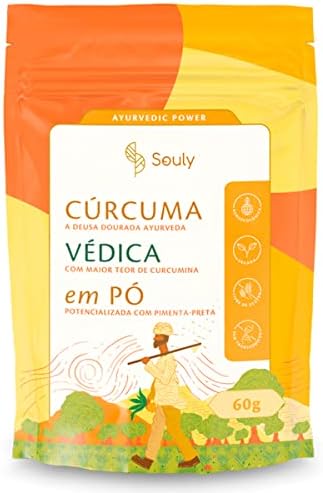 Cúrcuma Védica Souly Pura Orgânica Com Pimenta Preta 60g Pó