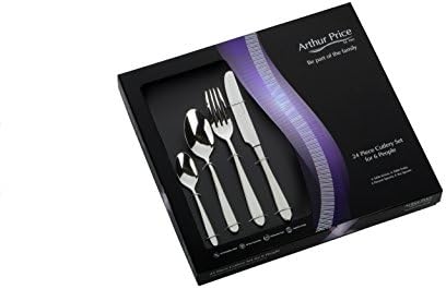 Arthur Price Every Day Arthur Price Willow 24-Piece 6 Person Cutlery Set, Stainless Steel, Stainless Steel, 34 x 31 x 5 cm