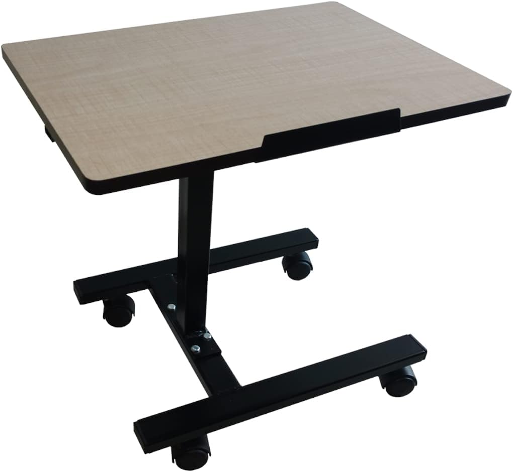 Smart Shelter Multipurpose Space Saving Portable Laptop Study Table Desk/Foldable Height Adjustable for Hospital Over Bed/Computer/Medicine/Height Mechanism from 22" - 30" | Metal, Engineered Wood