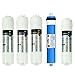 STANDARD 5 PC RO Water Filtr Wymienny Zestaw, 5 Stage RO Filtr wody Filtr filtracyjny Zestaw kasetowy, Odwrócona osmoza Umywalka System Picia Zestaw do filtracji