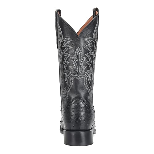 Justin Boot Company Mens George Strait FQ Ostrich 12In Black Top Cowboy Boots Black 10.5 D3