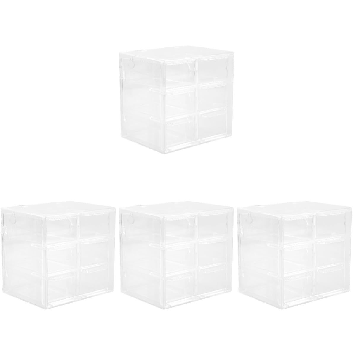 Healeved 4pezzi Organizer Per Lenti Contatto Trasparente Scatola Con Comparti Per Ottimizzare Lo Stoccaggio Design Compatto e Portatile Per Casa e Viaggi