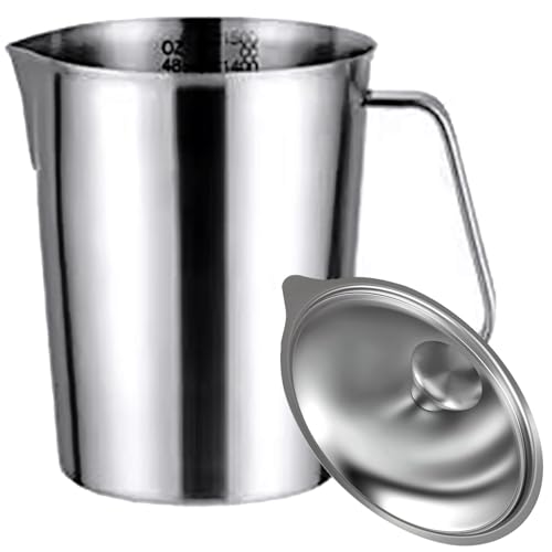 La mejor comparación de Cazos para leche - los preferidos. 49 Cazas De Leche De Café Profesionales 4 Tamaño 500ml 1000ml 1500ml 2000ml Diseño Bloqueo Herramienta Café Acero Sin Ropo Resistente Con Líneas Medición Visibles Para Espressos