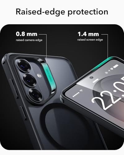 Image of ESR for Samsung Galaxy S26 Case, Compatible with MagSafe, Magnetic Case for Samsung Galaxy S26, Military-Grade Protection, TPU, Classic Hybrid Case (HaloLock), Frosted Black