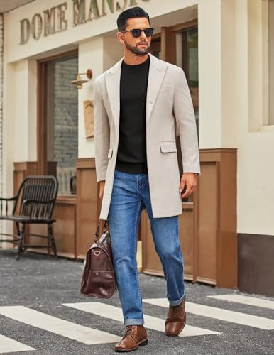 COOFANDY Men's Mock Turtleneck Ribbed Knit Pullover Sweater Casual Lightweight Slim fit Dress Sweater2