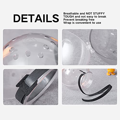 Image of Cat Muzzle and Boots, Adjustable Helmet for Grooming, Breathable Hood Face Mask for Shaving Head Bubble Cover, Anti Bite Headgear Cat Holder for Bathing