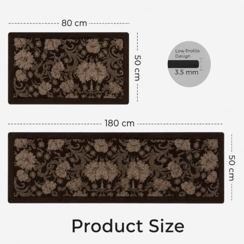 Image of MAXOSHINE Kitchen Mats for Floor Anti Slip Waterproof Feet Comfort Kitchen Runner Floor Mat Standing Desk Mat Floor Mats for Kitchen (120 * 40cm, 60 * 40cm) Set of 2