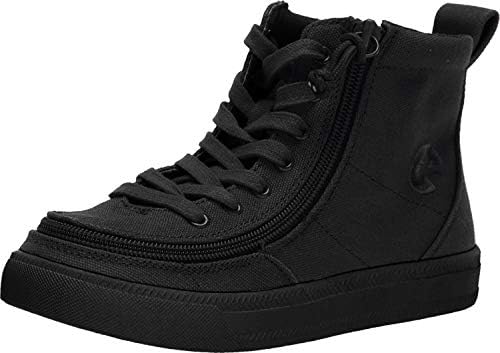 BILLY Footwear Kids Classic Lace High Sneakers for Toddler, Little, and Big Kids - Breathable Textile Lining, Padded Footbed, and Zipper Closure